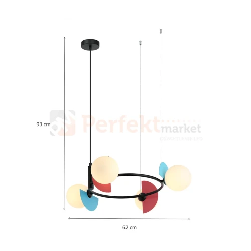 Lampa wisząca multikolor szklane klosze na kole NAUTI PND-37482-4R-MLTI wymiary perfektmarket.webp