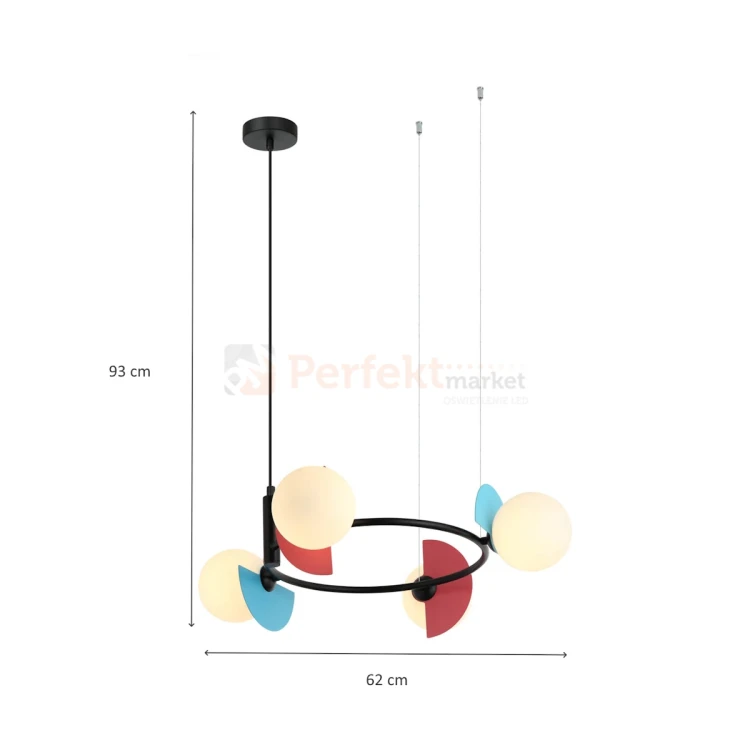 Lampa wisząca multikolor szklane klosze na kole NAUTI PND-37482-4R-MLTI wymiary perfektmarket.webp