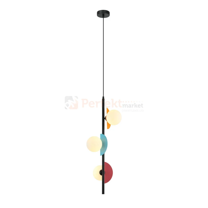 Lampa wisząca multikolor szklane klosze NAUTI PND-37482-3V-MLTI
