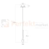 Lampa wisząca złota łezka DALMA 1 Azzardo AZ6006 wymiary perfektmarket.webp