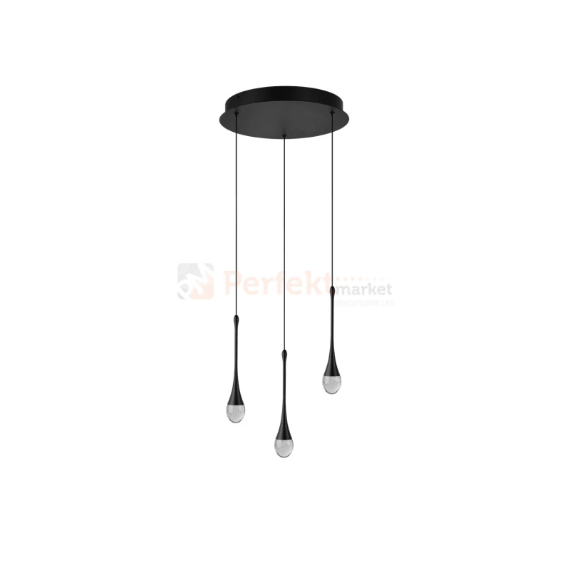 Lampa wisząca czarne łezki DALMA 3 round Azzardo aranżacja AZ6009.webp