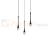 Lampa wisząca czarne łezki DALMA 3 round Azzardo detail AZ6009.webp
