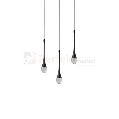 Lampa wisząca czarne łezki DALMA 3 round Azzardo detail AZ6009.webp