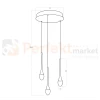 Lampa wisząca czarne łezki DALMA 3 round Azzardo AZ6009 wymiary.webp
