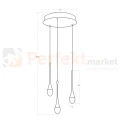 Lampa wisząca czarne łezki DALMA 3 round Azzardo AZ6009 wymiary.webp