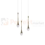 Lampa wisząca złote  łezki DALMA 3 round Azzardo detail AZ6010.webp