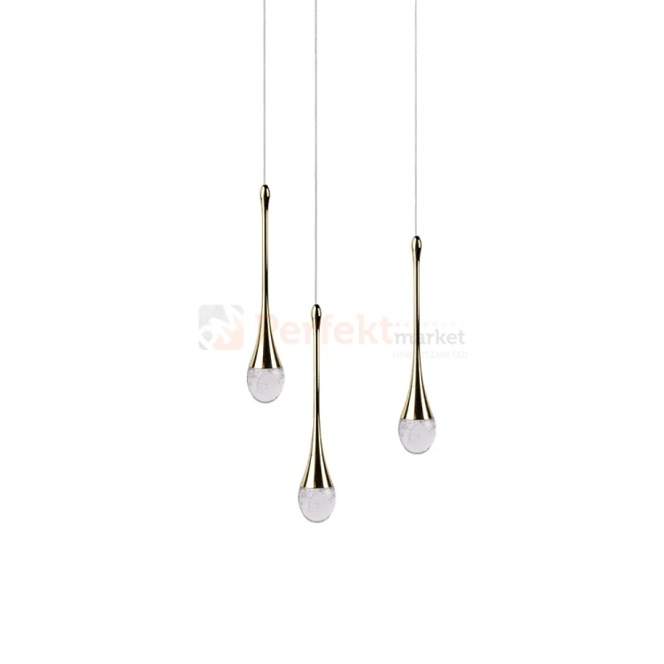 Lampa wisząca złote  łezki DALMA 3 round Azzardo detail AZ6010.webp