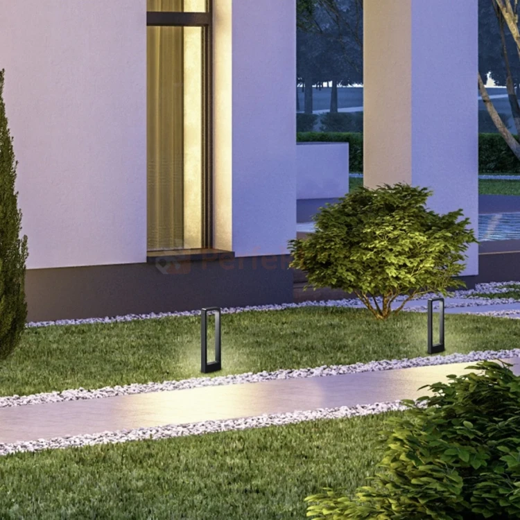 Lampa ogrodowa stojąca RENO antracyt słupek LED 50 cm TRIO aranżacja.webp