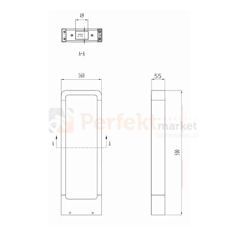 Lampa ogrodowa stojąca RENO antracyt słupek LED 50 cm TRIO wymiary perfektmarket.webp
