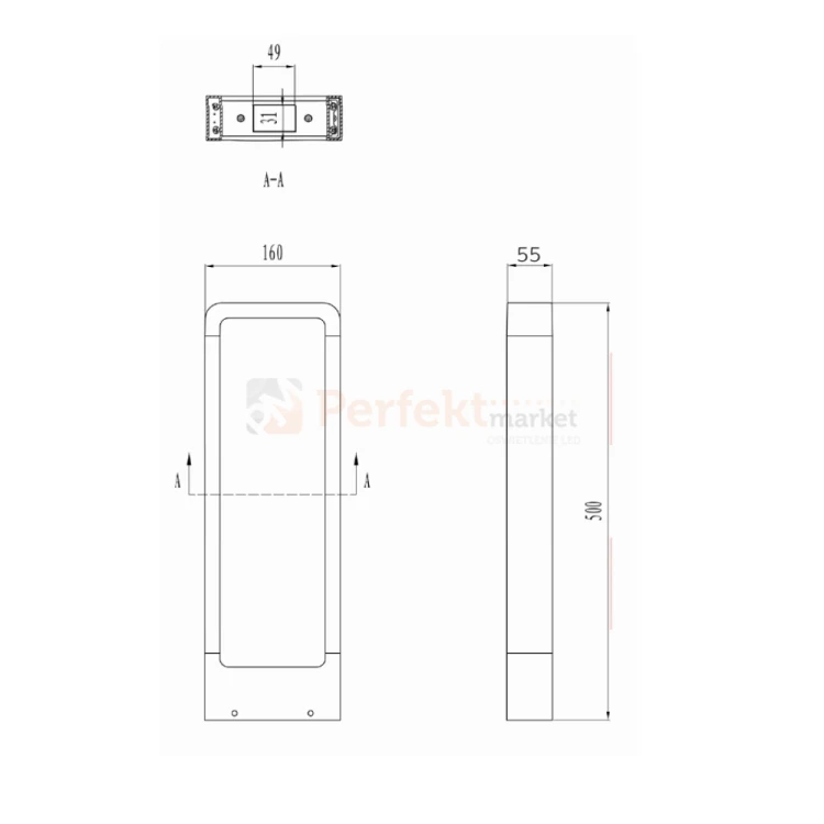 Lampa ogrodowa stojąca RENO antracyt słupek LED 50 cm TRIO wymiary perfektmarket.webp