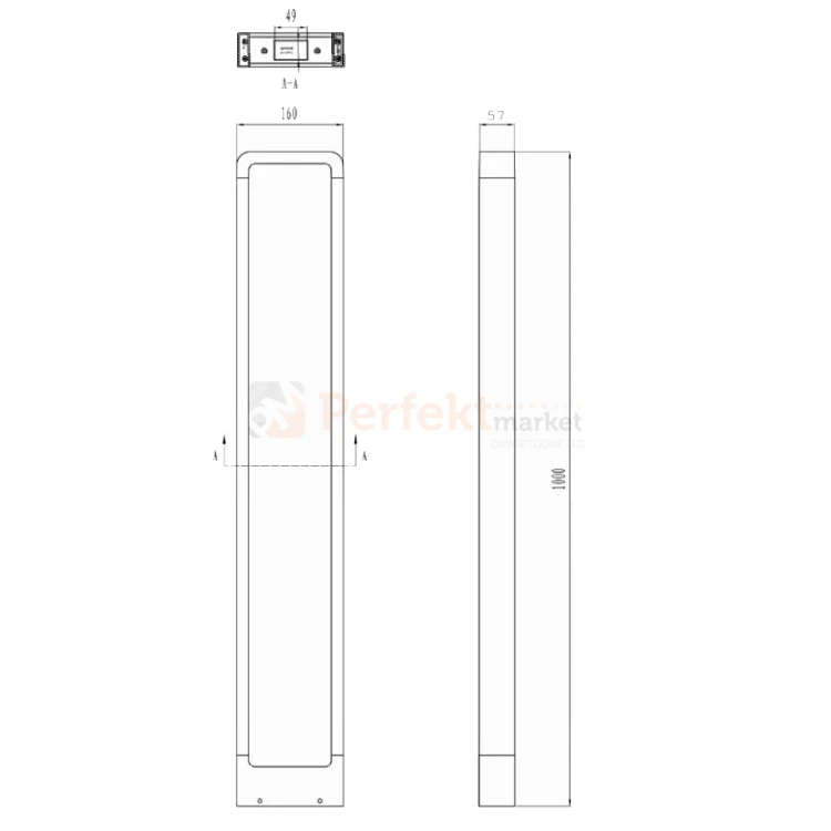Lampa ogrodowa stojąca RENO antracyt słupek LED 100 cm TRIO wymiary perfektmarket.webp