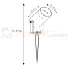 Lampa ogrodowa reflektor wbijany punktowy czarny GU10 TAYLOR Lucide wymiary perfektmarket.webp