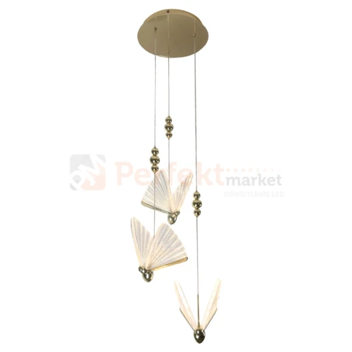 Nowoczesna lampa wisząca motyle złota Mariposa 3xLED CCT LP-1715 3P 2 perfektmarket.webp