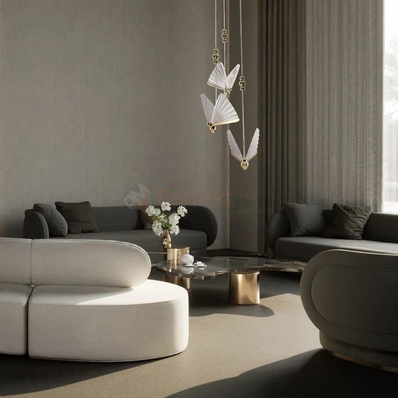 Nowoczesna lampa wisząca motyle złota Mariposa 3xLED CCT LP-1715 3P wymiary perfektmarket.webp