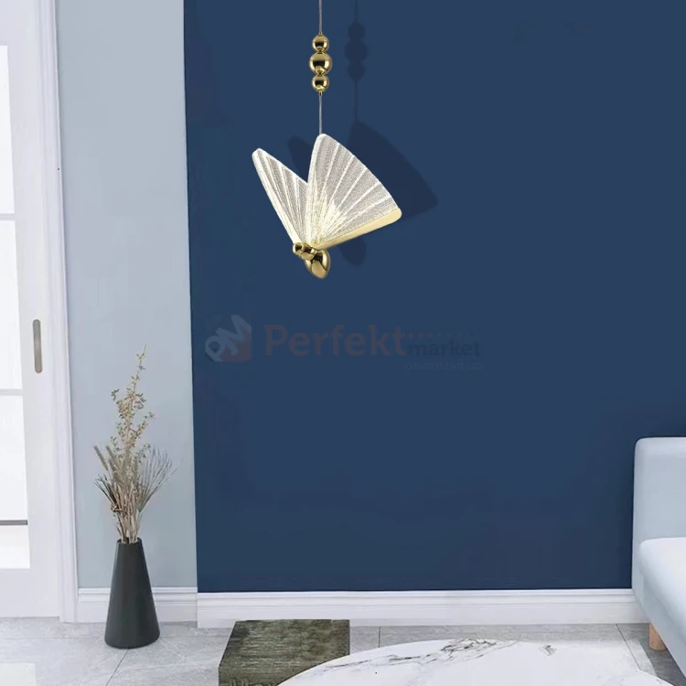 Lampa wisząca złota motyl Mariposa 2xLED LP-1715 1P aranżacja 1 perfektmarket.webp