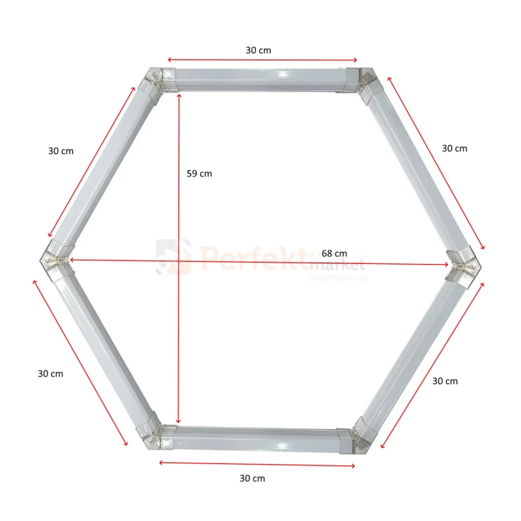 Lampa hexagon LED Geometric System 1 lampa detailingowa LED LP-0109 1C 4K wymiary perfektmarket.webp