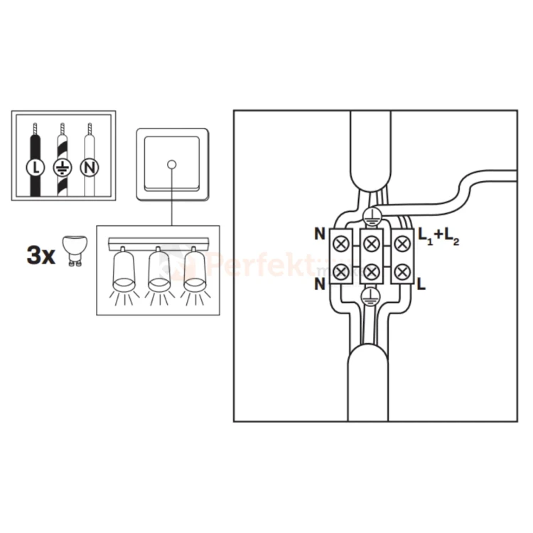 Listwa ścienno-sufitowa 3 xGU10 TURYN czarna 324726 goldlux podłączenie 1 perfektmarket.webp