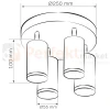 Lampa sufitowa plafon spot 4xGU10 TURYN IP44 czarny 324733 wymiary perfektmarket.webp