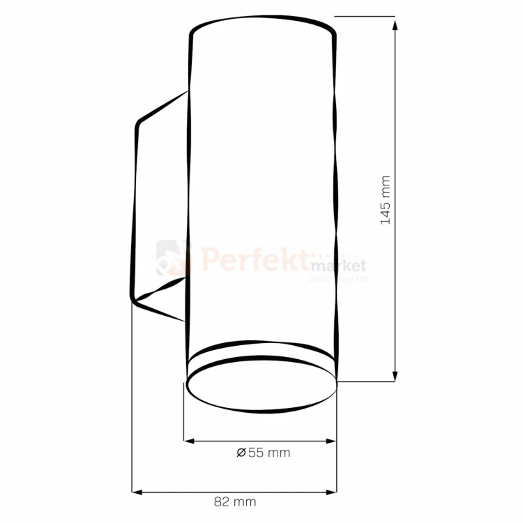 Kinkiet IP44 oprawa ścienna TURYN 1xGU10 czarny wymiary perfektmarket.webp