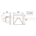Oprawa schodowa LED KURS 1,6W czarna 230V 4100K wymiary perfektmarket.webp