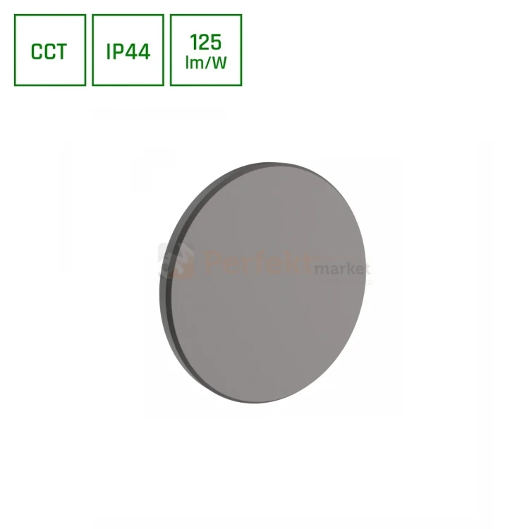 Kinkiet ścienny PIATTA CCT IP44 zewnętrzny elewacyjny IP44 9W 1 szary perfektmarket.webp