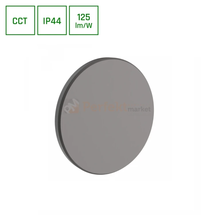 Kinkiet ścienny PIATTA CCT IP44 zewnętrzny elewacyjny IP44 12W 1 szary perfektmarket.webp