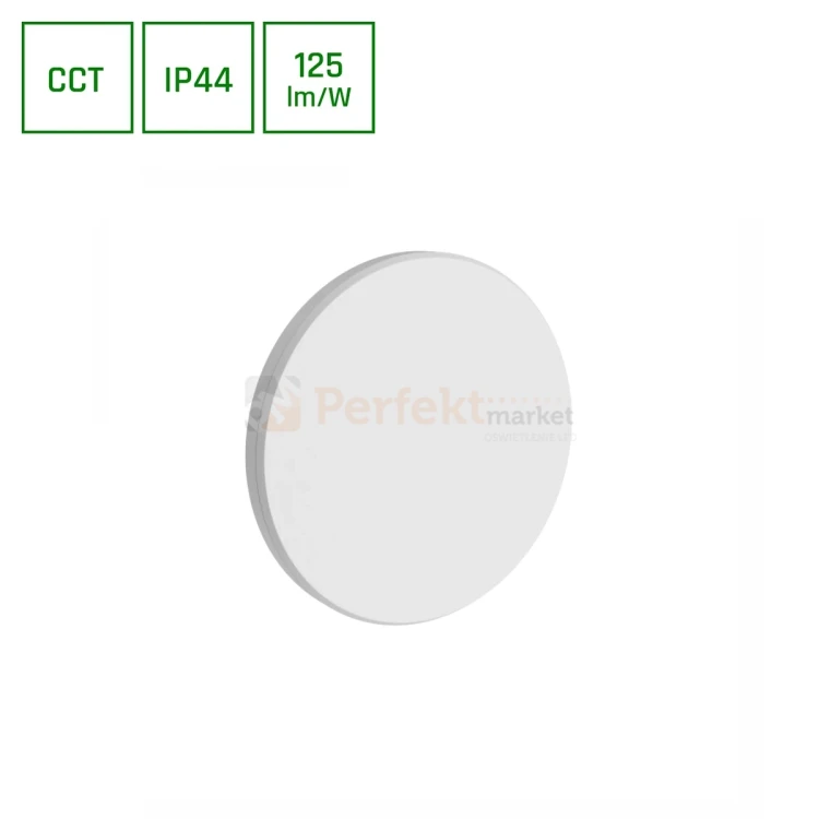 Kinkiet ścienny PIATTA CCT IP44 zewnętrzny elewacyjny IP44 9W biały 1 perfektmarket.webp