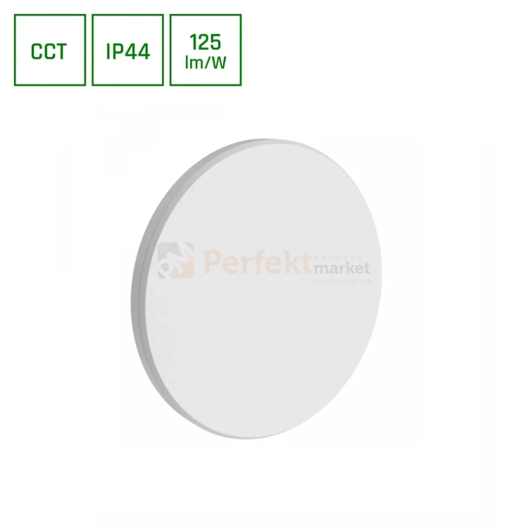 Kinkiet ścienny PIATTA CCT IP44 zewnętrzny elewacyjny IP44 12W biały perfektmarket.webp