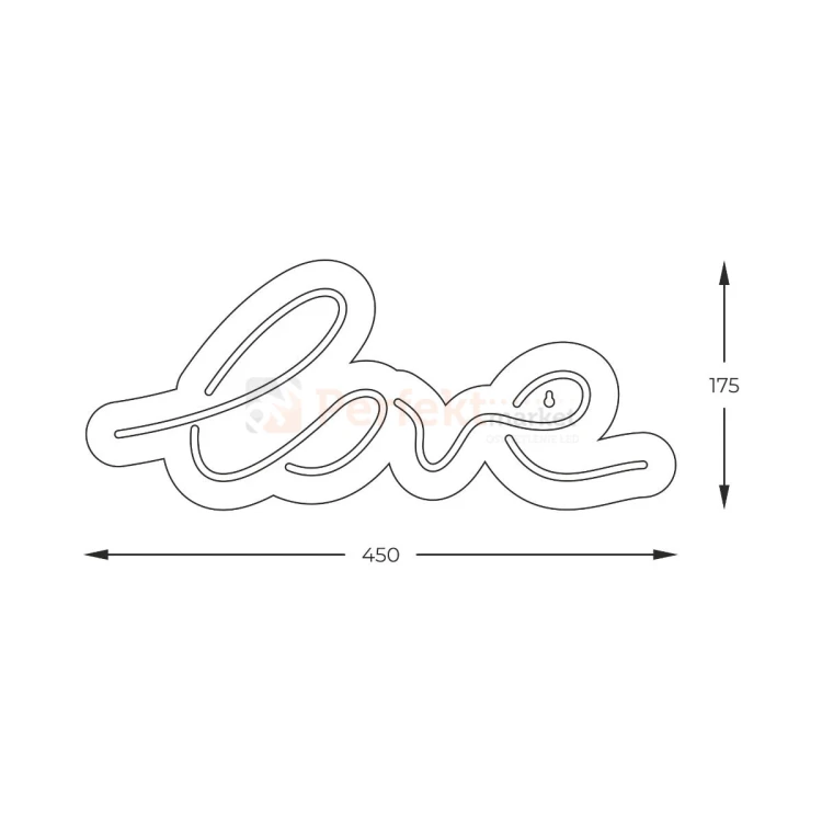 Neon LED lampa ścienna kinkiet napis LED LOVE Zuma Line FM-WN01 perfektmarket 6.webp