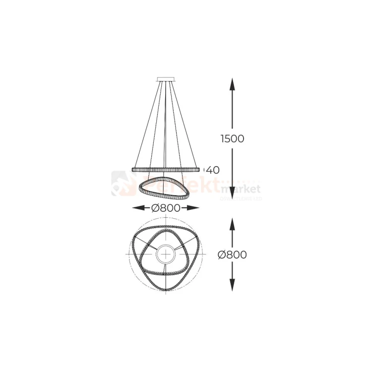 Lampa wisząca złota glamour ATHESA kryształ CCT Zuma Line MD3169-2-3GT wymiary perfektmarket.webp