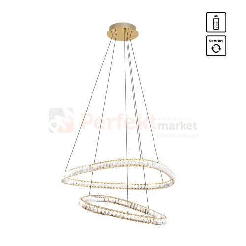 Lampa wisząca złota glamour ATHESA kryształ CCT Zuma Line MD3169-2-3GT ikony perfektmarket.webp