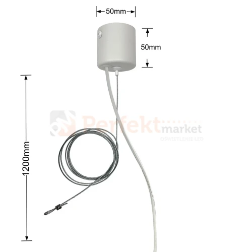 Linka z podsufitką do zwieszania opraw Geometric System LP-0109 linka+podsuf. do lamp hexagon LED wymiary perfektmarket.webp