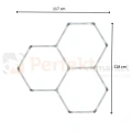 Lampa hexagon LED Geometric System 3 lampa detailingowa LED LP-0109 3C 4K 3 wymiary perfekmarket.webp