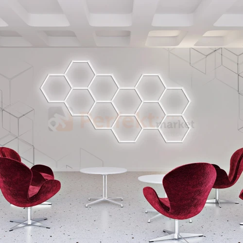 Lampa hexagon LED Geometric System 5 lampa detailingowa LED LP-0109 5C 4K aranżacja 2 perfekmarket.webp