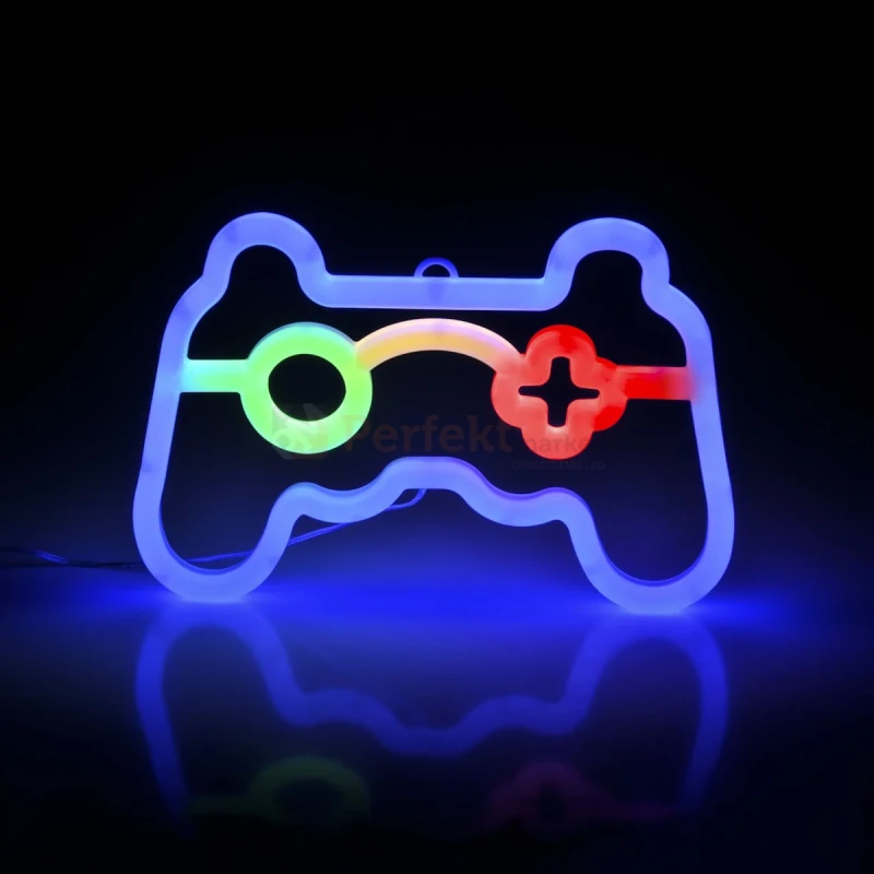 Neon LED lampa ścienna kinkiet NEON PAD joystick USB A AA wymiary perfektmarket.webp