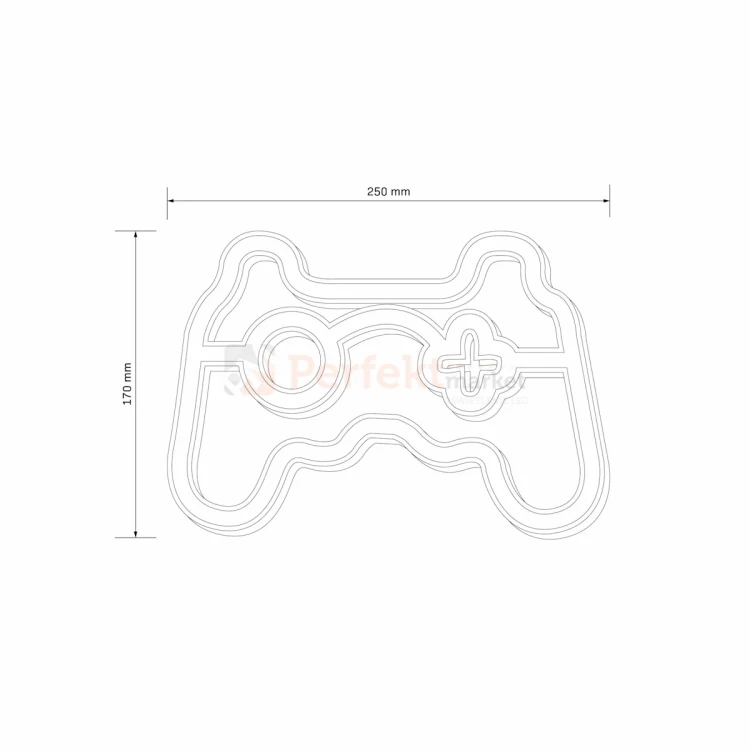 Neon LED lampa ścienna kinkiet NEON PAD joystick USB A AA wymiary perfektmarket.webp