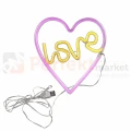 Neon LED lampa ścienna kinkiet NEON serce LOVE USB A AAA perfektmarket.webp
