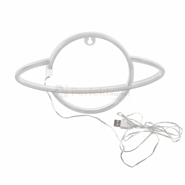 Neon LED lampa ścienna kinkiet NEON planeta USB A AA 1 perfektmarket.webp