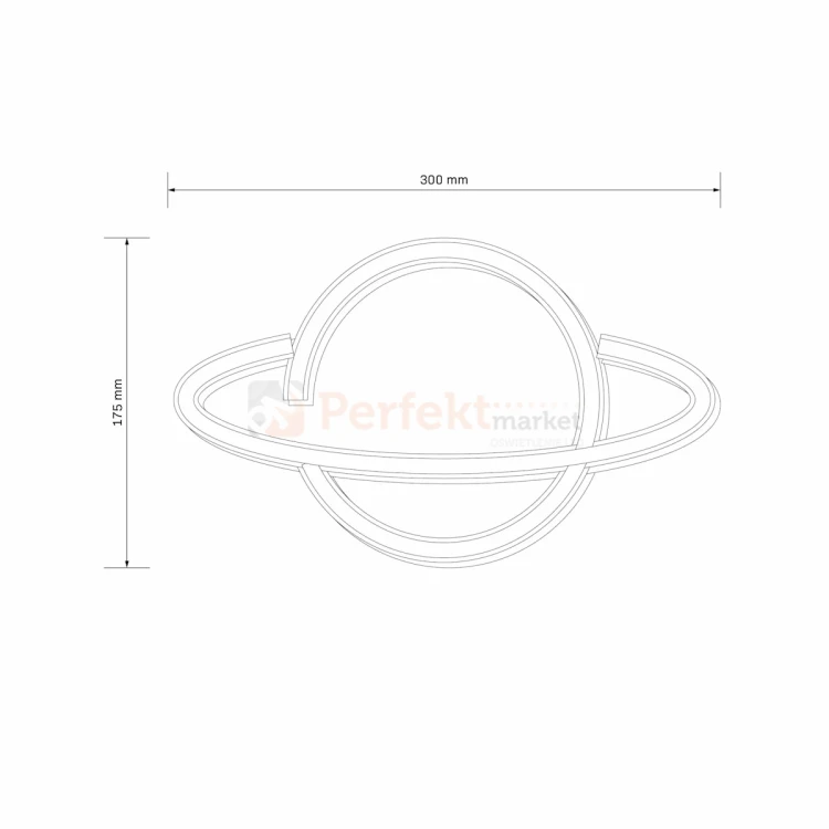 Neon LED lampa ścienna kinkiet NEON planeta USB A AA koszyk na wymiary perfektmarket.webp