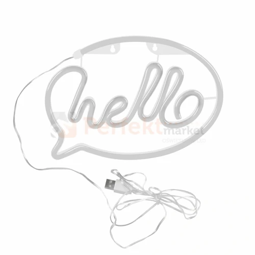Neon LED lampa ścienna kinkiet NEON  HELLO USB A AA 1 perfektmarket.webp