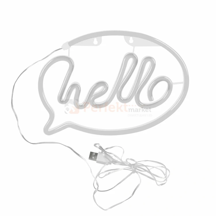 Neon LED lampa ścienna kinkiet NEON  HELLO USB A AA 1 perfektmarket.webp