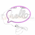 Neon LED lampa ścienna kinkiet NEON  HELLO USB A AA perfektmarket.webp