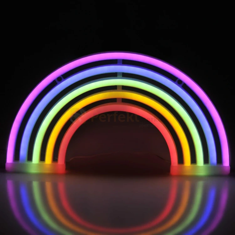 Neon LED lampa ścienna kinkiet NEON  TĘCZA USB A AA 3 perfektmarket.webp