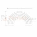 Neon LED lampa ścienna kinkiet NEON  TĘCZA USB A AA wymiary perfektmarket.webp