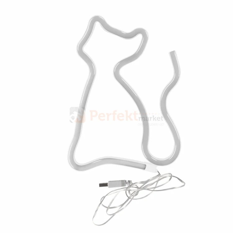 Neon LED lampa ścienna kinkiet NEON KOT USB A AA 1 perfektmarket.webp