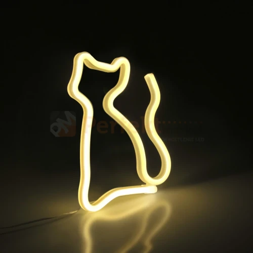 Neon LED lampa ścienna kinkiet NEON KOT USB A AA 3 perfektmarket.webp