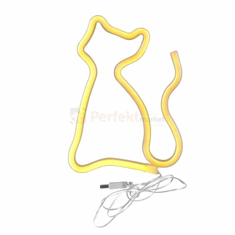 Neon LED lampa ścienna kinkiet NEON KOT USB A AA perfektmarket.webp