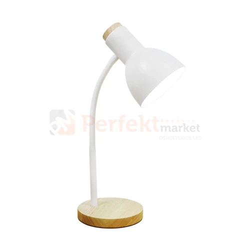Lampka biurkowa LED biała SM-W02 klasyczna E27 Zuma Line perfektmarket.webp