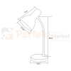 Lampka biurkowa LED biała SM-W02 klasyczna E27 Zuma Line wymiary perfektmarket.webp