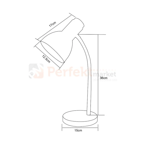 Lampka biurkowa LED biała SM-W02 klasyczna E27 Zuma Line wymiary perfektmarket.webp